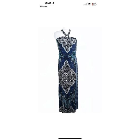 White House Black Market Women's Halter Maxi Dress Paisley Multicolor Size S - Picture 3 of 10